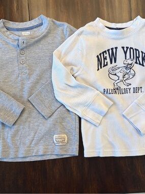Kids Sweatshirt Waffle Knit Graphic Long Sleeve 2 Pack